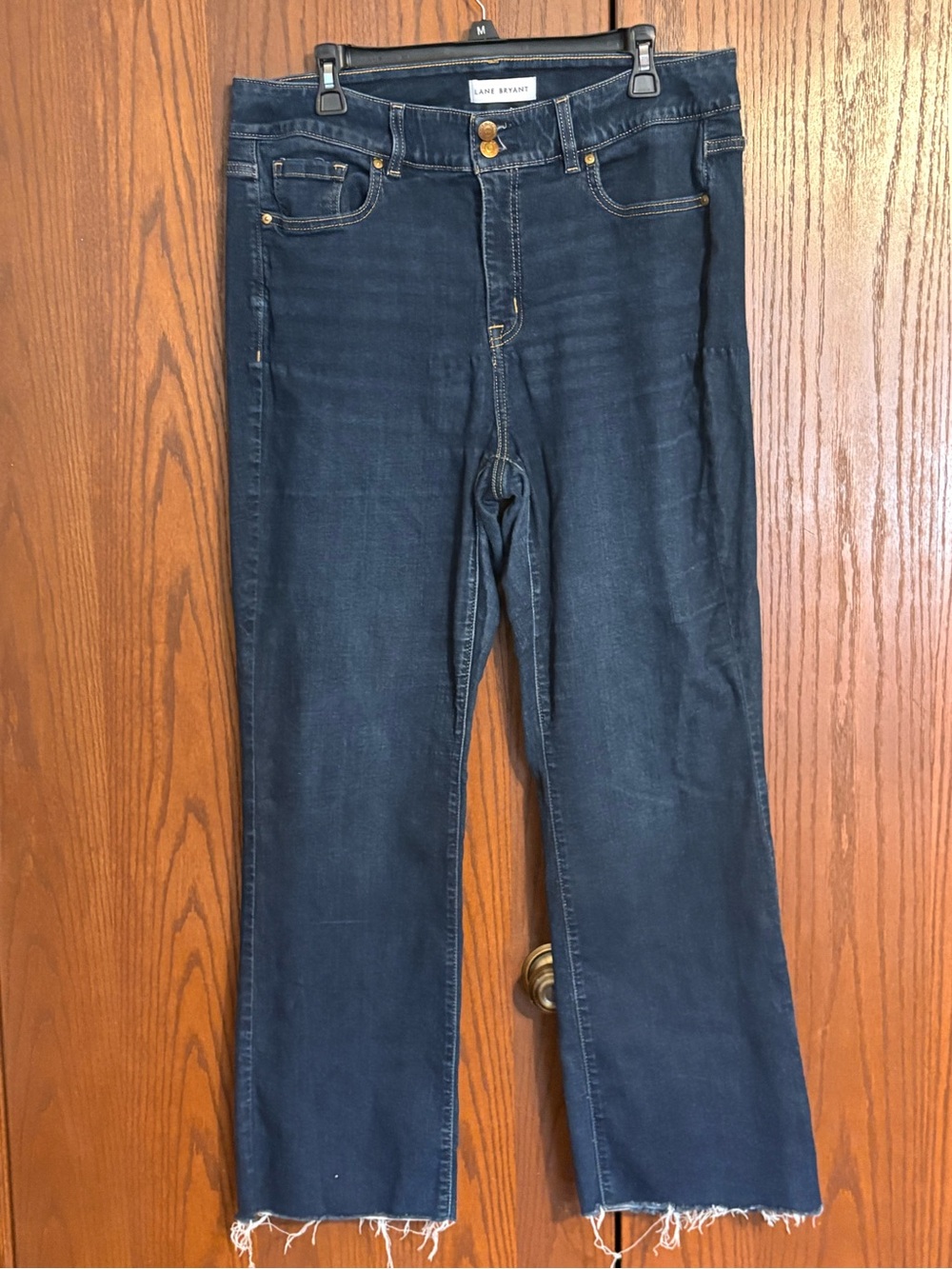 Lane Bryant Dark Indigo Jeans with Gold Stitching
